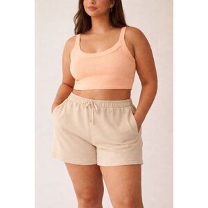 Kith Terra Cropped Tank top Sun Coral Ribbed Womens XXL NEW